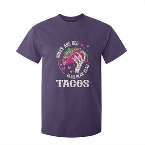 Valentine's Day T Shirt For Kid Roses Are Red Blah Skeleton Tacos Funny Food Lover TS09 Purple Print Your Wear