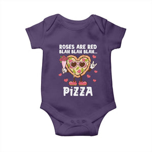 Valentine's Day Baby Onesie Roses Are Red Blah Pizza Funny Food Lover TS09 Purple Print Your Wear