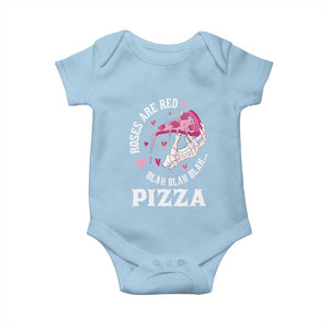Valentine's Day Baby Onesie Roses Are Red Blah Skeleton Pizza Funny Food Lover TS09 Light Blue Print Your Wear