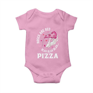 Valentine's Day Baby Onesie Roses Are Red Blah Skeleton Pizza Funny Food Lover TS09 Light Pink Print Your Wear