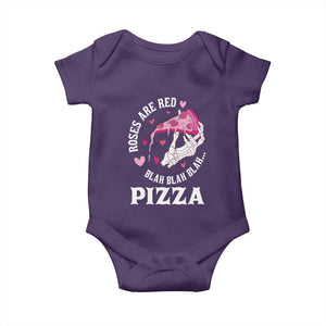Valentine's Day Baby Onesie Roses Are Red Blah Skeleton Pizza Funny Food Lover TS09 Purple Print Your Wear