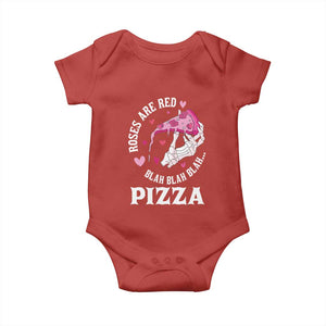 Valentine's Day Baby Onesie Roses Are Red Blah Skeleton Pizza Funny Food Lover TS09 Red Print Your Wear