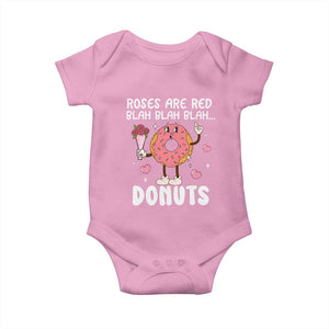 Valentine's Day Baby Onesie Roses Are Red Blah Donut Funny Food Lover TS09 Light Pink Print Your Wear