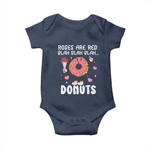 Valentine's Day Baby Onesie Roses Are Red Blah Donut Funny Food Lover TS09 Navy Print Your Wear