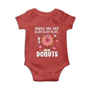 Valentine's Day Baby Onesie Roses Are Red Blah Donut Funny Food Lover TS09 Red Print Your Wear