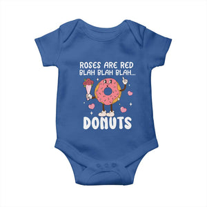 Valentine's Day Baby Onesie Roses Are Red Blah Donut Funny Food Lover TS09 Royal Blue Print Your Wear