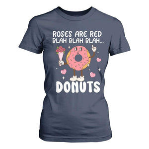 Valentine's Day T Shirt For Women Roses Are Red Blah Donut Funny Food Lover TS09 Navy Print Your Wear