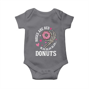 Valentine's Day Baby Onesie Roses Are Red Blah Skeleton Donut Funny Food Lover TS09 Charcoal Print Your Wear