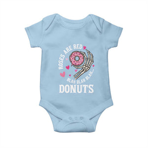 Valentine's Day Baby Onesie Roses Are Red Blah Skeleton Donut Funny Food Lover TS09 Light Blue Print Your Wear