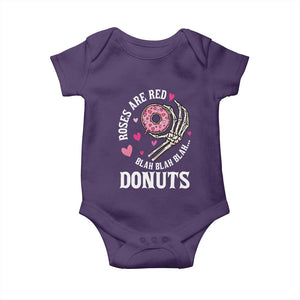 Valentine's Day Baby Onesie Roses Are Red Blah Skeleton Donut Funny Food Lover TS09 Purple Print Your Wear
