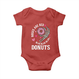 Valentine's Day Baby Onesie Roses Are Red Blah Skeleton Donut Funny Food Lover TS09 Red Print Your Wear