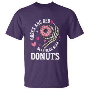 Valentine's Day T Shirt Roses Are Red Blah Skeleton Donut Funny Food Lover TS09 Purple Printyourwear