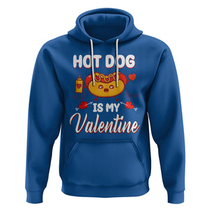 Valentine's Day Hoodie Cute Hot-Dog Is My Valentine Food Lover TS09 Royal Blue Printyourwear