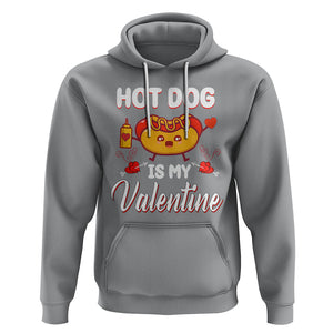 Valentine's Day Hoodie Cute Hot-Dog Is My Valentine Food Lover TS09 Sport Gray Printyourwear