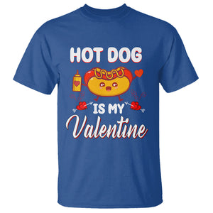 Valentine's Day T Shirt Cute Hot-Dog Is My Valentine Food Lover TS09 Royal Blue Printyourwear