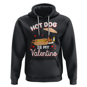 Valentine's Day Hoodie Funny Dachshund Hot-Dog Is My Valentine TS09 Black Printyourwear