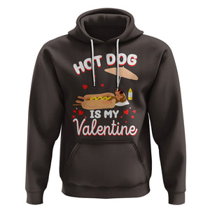 Valentine's Day Hoodie Funny Dachshund Hot-Dog Is My Valentine TS09 Dark Chocolate Printyourwear