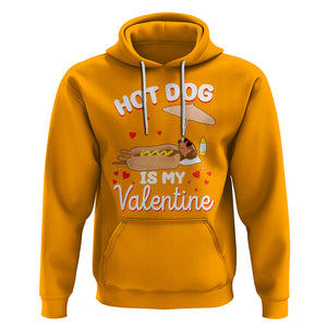 Valentine's Day Hoodie Funny Dachshund Hot-Dog Is My Valentine TS09 Gold Printyourwear