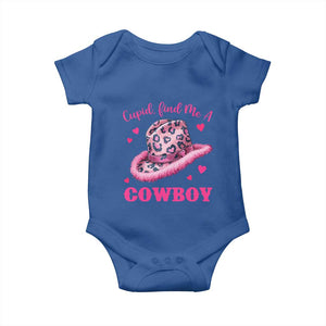 Valentine's Day Baby Onesie Cupid Find Me A Cowboy Western Heart Leopard Hat TS09 Royal Blue Print Your Wear
