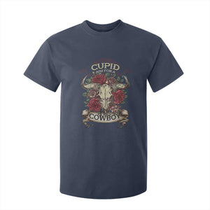 Valentine's Day T Shirt For Kid Cupid Aim For A Cowboy Western TS09 Navy Print Your Wear