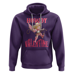 Howdy Valentine's Day Hoodie Cupid Retro Western Cowgirl Cowboy TS09 Purple Printyourwear