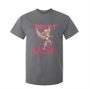 Howdy Valentine's Day T Shirt For Kid Cupid Retro Western Cowgirl Cowboy TS09 Charcoal Print Your Wear