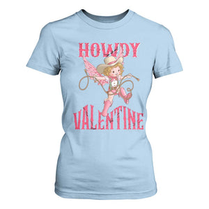 Howdy Valentine's Day T Shirt For Women Cupid Retro Western Cowgirl Cowboy TS09 Light Blue Print Your Wear