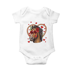 Valentine's Day Baby Onesie Funny Cute Horse Cowboy Western TS09 White Print Your Wear