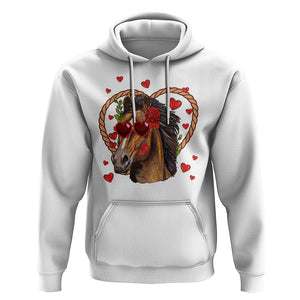 Valentine's Day Hoodie Funny Cute Horse Cowboy Western TS09 White Printyourwear