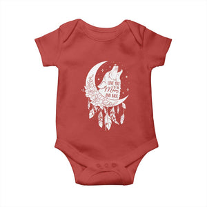 Valentine's Day Baby Onesie Love You To The Moon And Back Wolf TS09 Red Print Your Wear