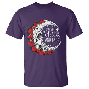 Valentine's Day T Shirt Love You To The Moon And Back Skull Rose TS09 Purple Printyourwear