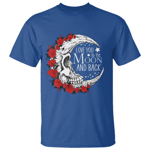 Valentine's Day T Shirt Love You To The Moon And Back Skull Rose TS09 Royal Blue Printyourwear