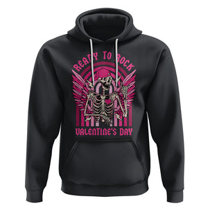 Skeleton Ready To Rock Valentine's Day Hoodie TS09 Black Printyourwear