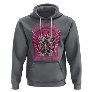 Skeleton Ready To Rock Valentine's Day Hoodie TS09 Charcoal Printyourwear