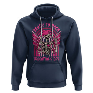 Skeleton Ready To Rock Valentine's Day Hoodie TS09 Navy Printyourwear