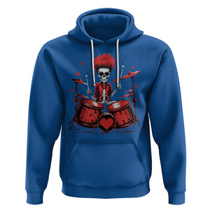 Valentine's Day Hoodie Cool Skeleton Drummer Rock Lover TS09 Royal Blue Printyourwear