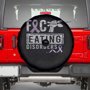 Anorexia Awareness Spare Tire Cover FxxK Eating Disorders Purple Ribbon TS09 Black Print Your Wear