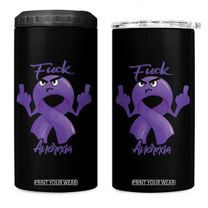 FxxK Anorexia Eating Disorder Purple Ribbon Mental Health Awareness 4 in 1 Can Cooler Tumbler TS09 One Size: 16 oz Black Print Your Wear