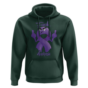 FxxK Anorexia Eating Disorder Purple Ribbon Mental Health Awareness Hoodie TS09 Dark Forest Green Printyourwear