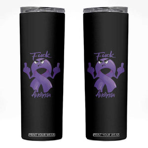 FxxK Anorexia Eating Disorder Purple Ribbon Mental Health Awareness Skinny Tumbler TS09 Black Print Your Wear