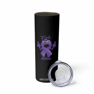 FxxK Anorexia Eating Disorder Purple Ribbon Mental Health Awareness Skinny Tumbler TS09 Print Your Wear