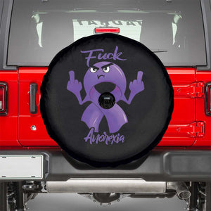 FxxK Anorexia Eating Disorder Purple Ribbon Mental Health Awareness Spare Tire Cover TS09 Black Print Your Wear