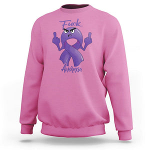 FxxK Anorexia Eating Disorder Purple Ribbon Mental Health Awareness Sweatshirt TS09 Azalea Printyourwear