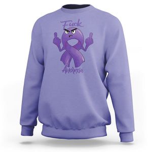 FxxK Anorexia Eating Disorder Purple Ribbon Mental Health Awareness Sweatshirt TS09 Violet Printyourwear