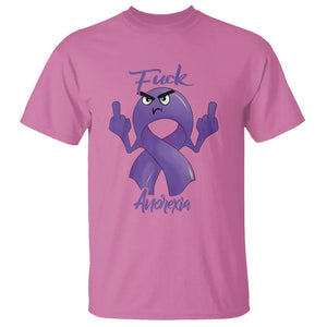 FxxK Anorexia Eating Disorder Purple Ribbon Mental Health Awareness T Shirt TS09 Azalea Printyourwear