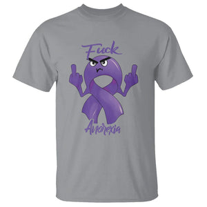 FxxK Anorexia Eating Disorder Purple Ribbon Mental Health Awareness T Shirt TS09 Sport Gray Printyourwear