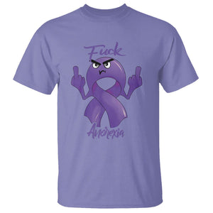 FxxK Anorexia Eating Disorder Purple Ribbon Mental Health Awareness T Shirt TS09 Violet Printyourwear