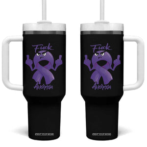 FxxK Anorexia Eating Disorder Purple Ribbon Mental Health Awareness Tumbler With Handle TS09 One Size: 40 oz Black Print Your Wear