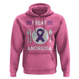 I Beat Anorexia Purple Ribbon Eating Disorder Hoodie TS09 Azalea Printyourwear