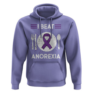 I Beat Anorexia Purple Ribbon Eating Disorder Hoodie TS09 Violet Printyourwear